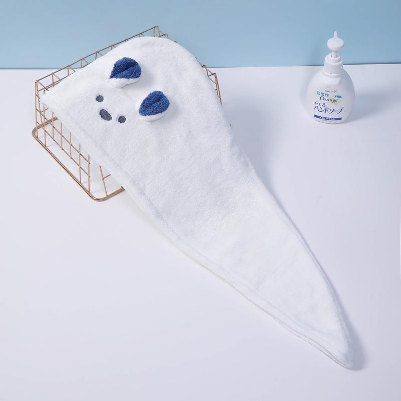 Cartoon Dry Hair Cap Female Coral Fleece Absorbent Quick Drying Hair Towel Microfiber Absorbent Cap