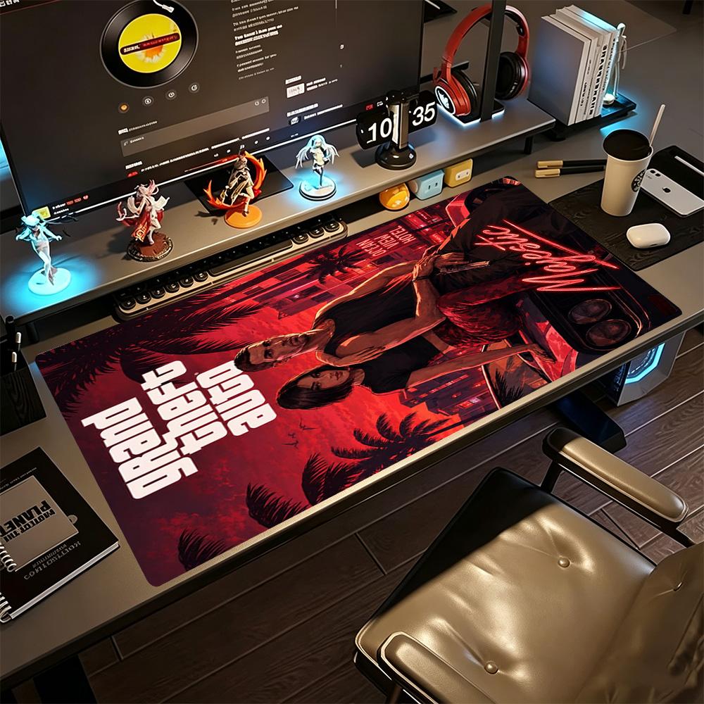 Gta Large Mouse Pad Keyboard Mat Computer Desk Keyboard Mat Non-Slip Rubber Bottom Perfect Gift for Gamers