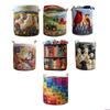 Spacious Floral Pattern Laundry Bag Cosy Padded Fabric Dirt Clothes Toy Organiser Container For Easy Carrying 14x18in