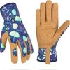 1Pair Of Women'S Gardening Gloves, Breathable Leather Gardening Gloves With Grip, Puncture-Resistant Work Gloves