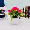 Artificial Bonsai Rose Potted Plant For Office Desk And Gift For Flower Lovers