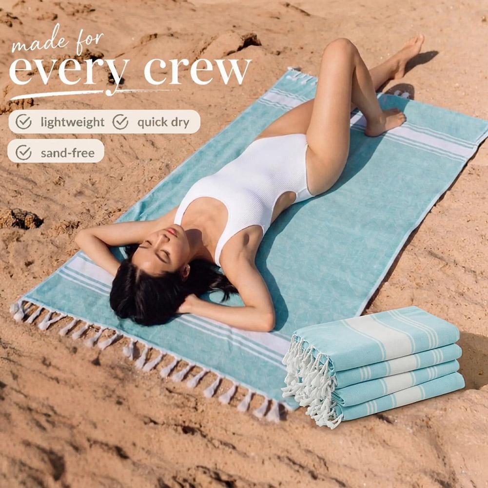 180x100cm Striped Beach Towel Soft Cotton Large Thick Lightweight Quick Dry Beach/Bath Towel Swim Travel Accessories