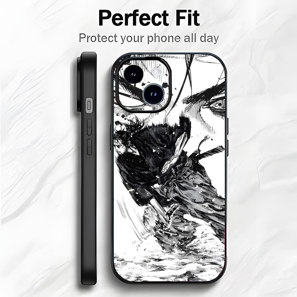 Samurai Japanese Manga V-Vagabond Phone Case Phone Case Soft Packaging Lightweight For iPhone17 16 15 14 13ProMax