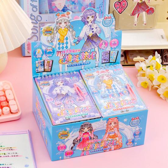 Fashion Doll Dress-Up Sticker Book for Girls DIY Paper Craft with Reusable Stickers Creative Activity Toy for Kids Cute Handmade