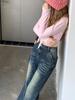 Women's High-Waisted Retro Micro-Flared Jeans - Stretch Slimming Fit for Spring & Autumn
