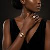 Vintage Baroque Imitation Pearl Jewelry Set for Women Metal Gold Color Open Cuff Bangle and Ring Party Daily Wear Jewelry Gift