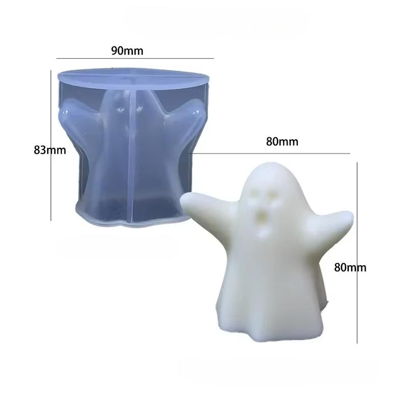 Roztomilý kreativní tvar duch Halloween vonná svíčka silikonové formy DIY hororová lebka čokoláda bonbony forma na pečení domácí dekorace