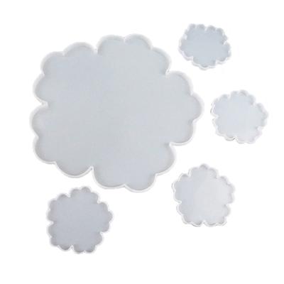 5Pcs DIY Flower Shape Silicone Geode Coaster Resin Molds Resin Coaster Tea Mat Molds Art Craft Tools DIY Epoxy Casting