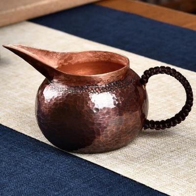 Vintage reine Kupfer Kaffeetasse, Hämmertextur Webpunkt Spitze Mund Griff 100 ml Milch Wasser Becher, Handgefertigt Tee Becher Trinkgeschirr