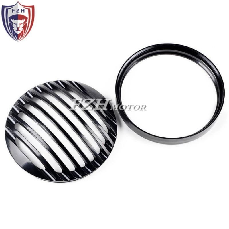 Motorcycle Headlight Cover Black Mesh Harley XL883 1200 X48 Dyna Softail