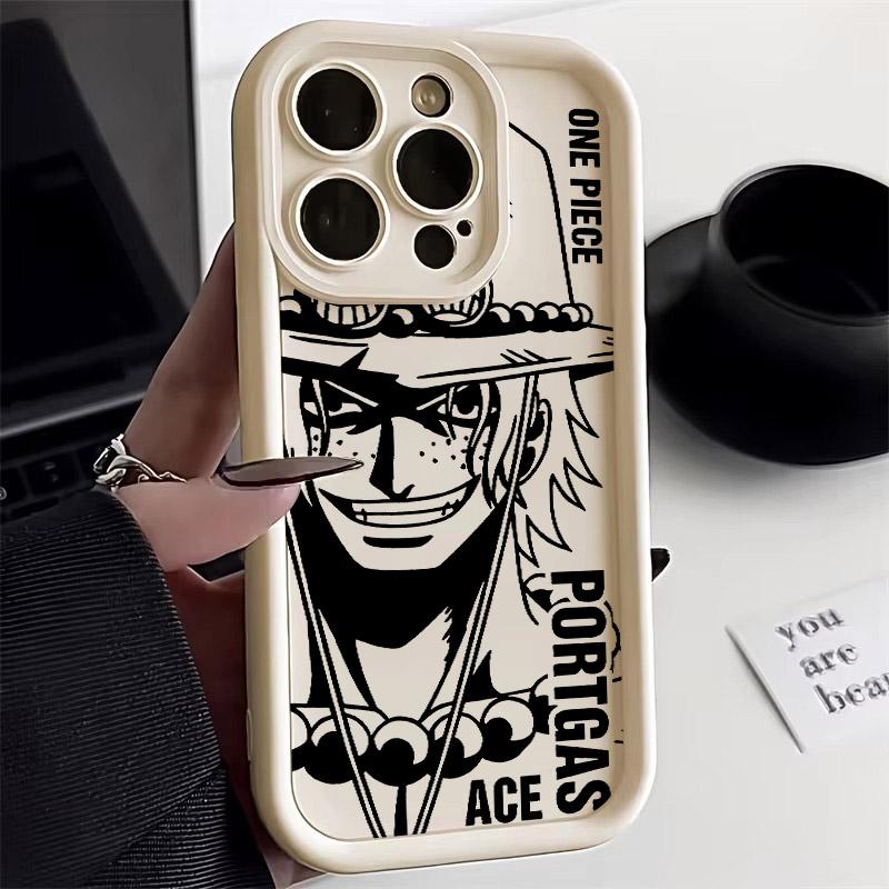 Luffy Ace Sabo Manga Ones P-PIECE Soft Case For iPhone 17 11 15 16 13 Pro Max 14 Plus 12 16 Pro 16E 17AIR Shockproof Phone Cover