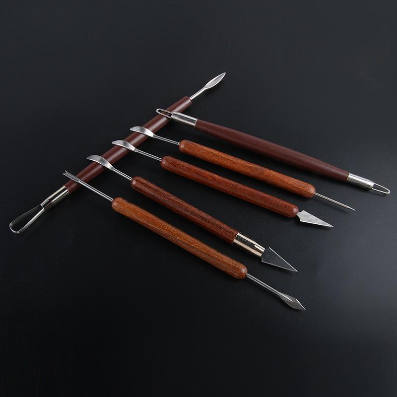 Set of 6 Red Fine Carving and Pottery Clay Sculpting Tools