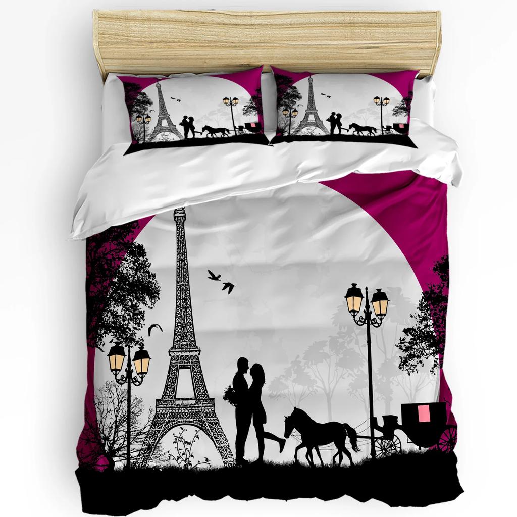 Romantic Bedding Set For Bedroom Bed Home I Love You Quote with Hearts Romance Couple Val Duvet Cover Quilt Cover And Pillowcase
