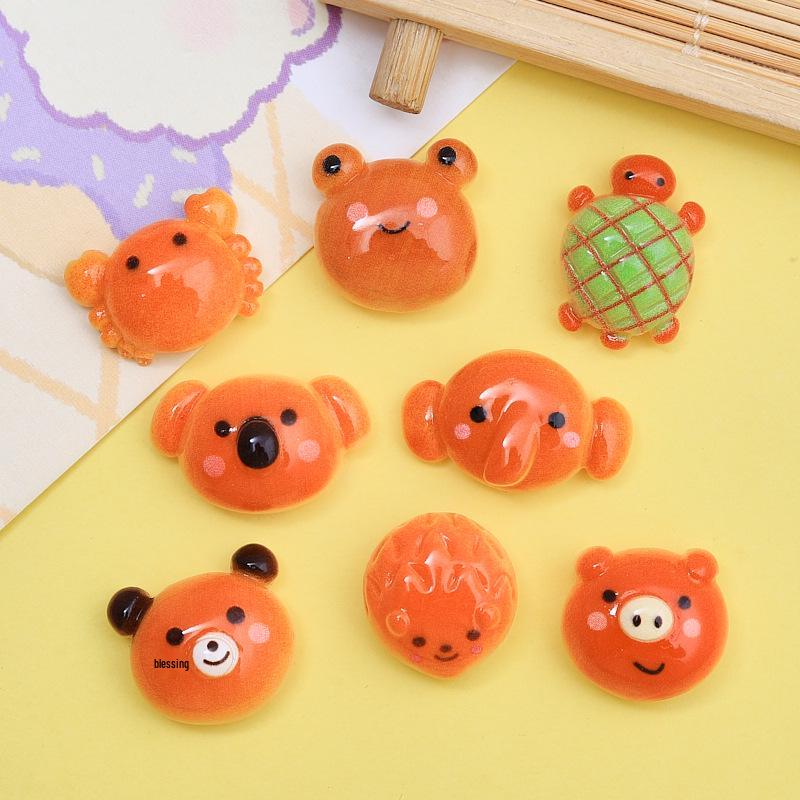 Creative Cartoon Elephant Bread Resin Accessories for DIY Ornaments, Hair Clips, and Shoe Decorations