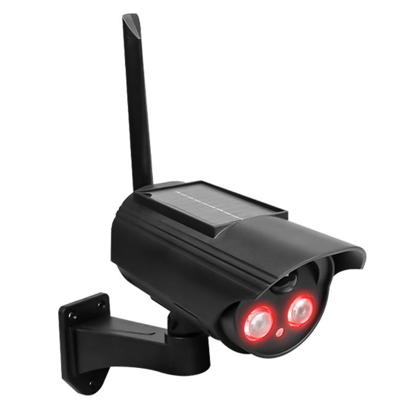 

Solar Fake Camera Outdoor Waterproof Security CCTV Surveillance Simulation Dummy Camera Red Flashing LEDlight No Wiring Required