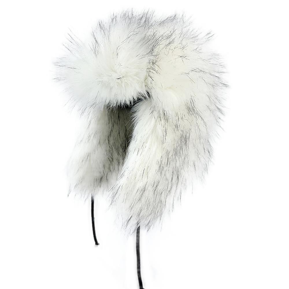 

Women Winter Luxury Fluffy Fur Bomber Hat Snow Warm Earflap Beanies Raccoon Fur Russian Ushanka Hats Streetwear Y2K Accessories белый