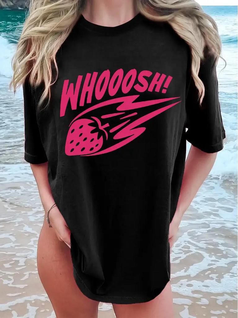 Women's Short Sleeve Cherry Print Top with Free Shipping