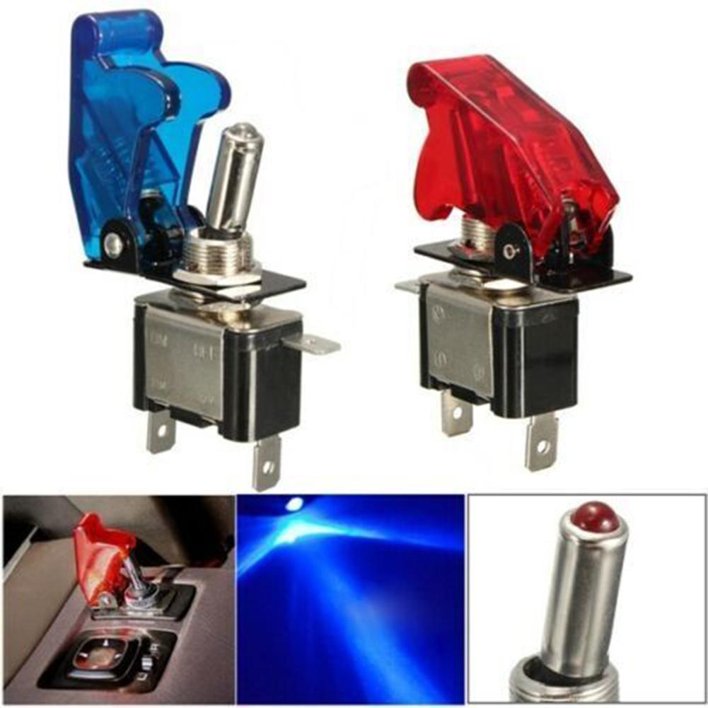 1pc On/Off Toggle Switch ASW-07D LED Light Diaphanous Cover 20A DC12V Replace