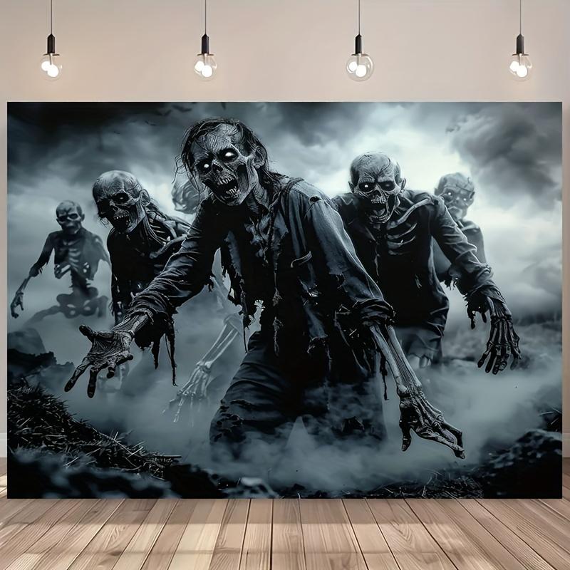 2D flat banner, 1 piece - Halloween Happy Background FabricXY