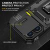Armor Series For iPhone 16 Pro Case Slide Lens Lid PC+TPU Anti-drop Kickstand Phone Cover