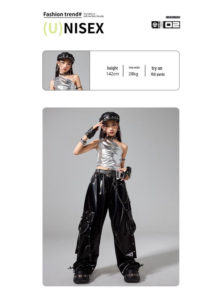 Girls' Trendy Street Dance Outfit - Jazz & Hip Hop Performance Set