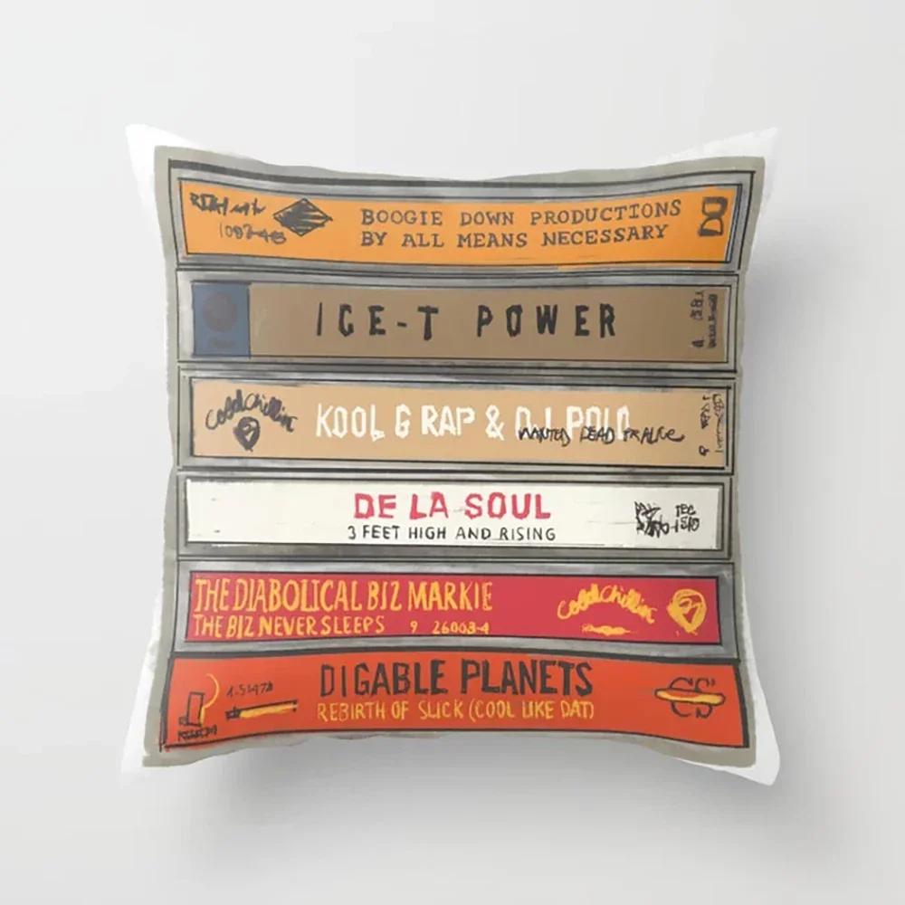 Stacked Magazine Printed Pattern Cushion Cover for Home Bedroom Living Room Sofa Decoration Square Pillow