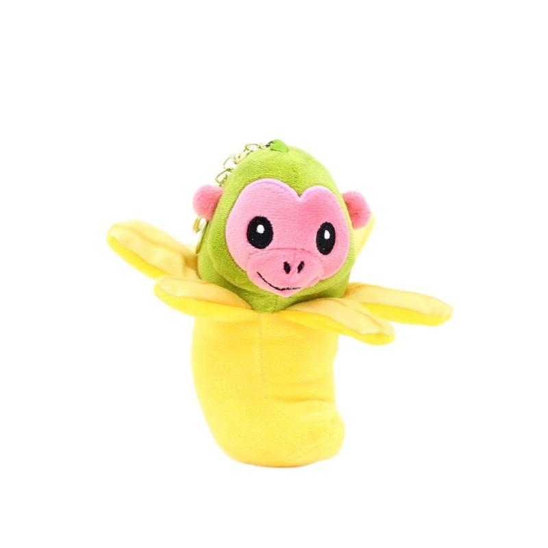 Mountain and Sea Ceremonial Wooden Stick Man Doll Pendant Keychain Shark Doll Small Doll Banana Monkey Plush Toy