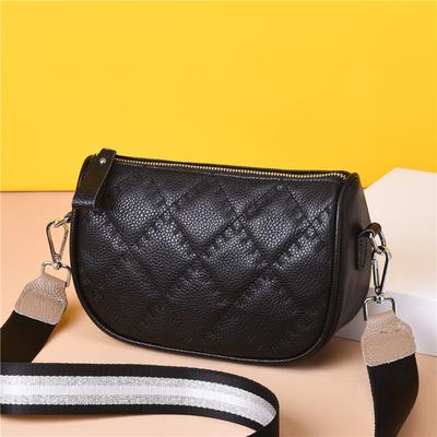 Leather Bag Women'S Bag Simple And Fashionable Retro Diamond Small Fragrant Wind Shoulder Messenger Bag Small Square Bag Tide
