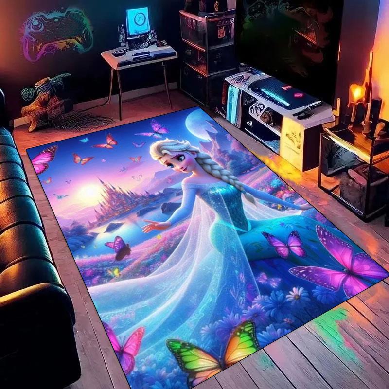 Elsa Pattern Rug with Magic - Non-slip Kitchen Mat, Outdoor Rug, Home and Bedroom Decor, Yoga Mat, Birthday Gift.