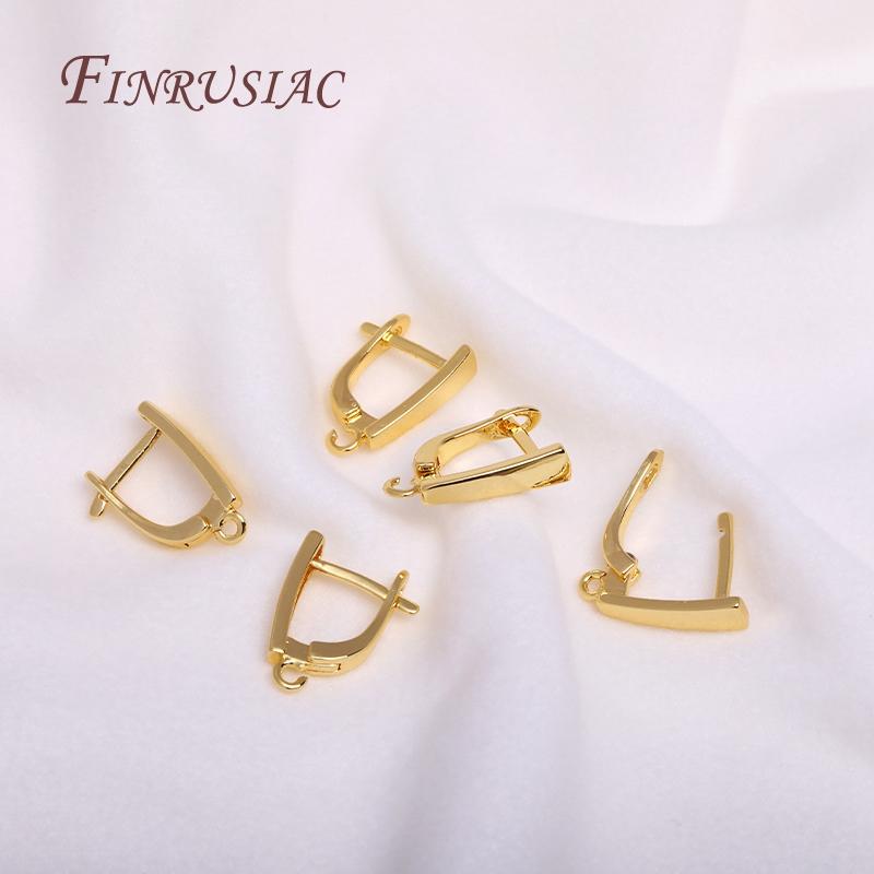 Handmade Earring Making Supplies,Brass Metal 18K Real Gold Plated Earwires Earring Fasteners Hooks For DIY Earring Accessories