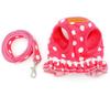Zunea Pet Supplies Dog Harness for Small Dogs Cute Dot Polka Dot Pattern Lead Set Breathable Soft Mesh Lining Stylish Dog Clothes Vest Walking Pink S