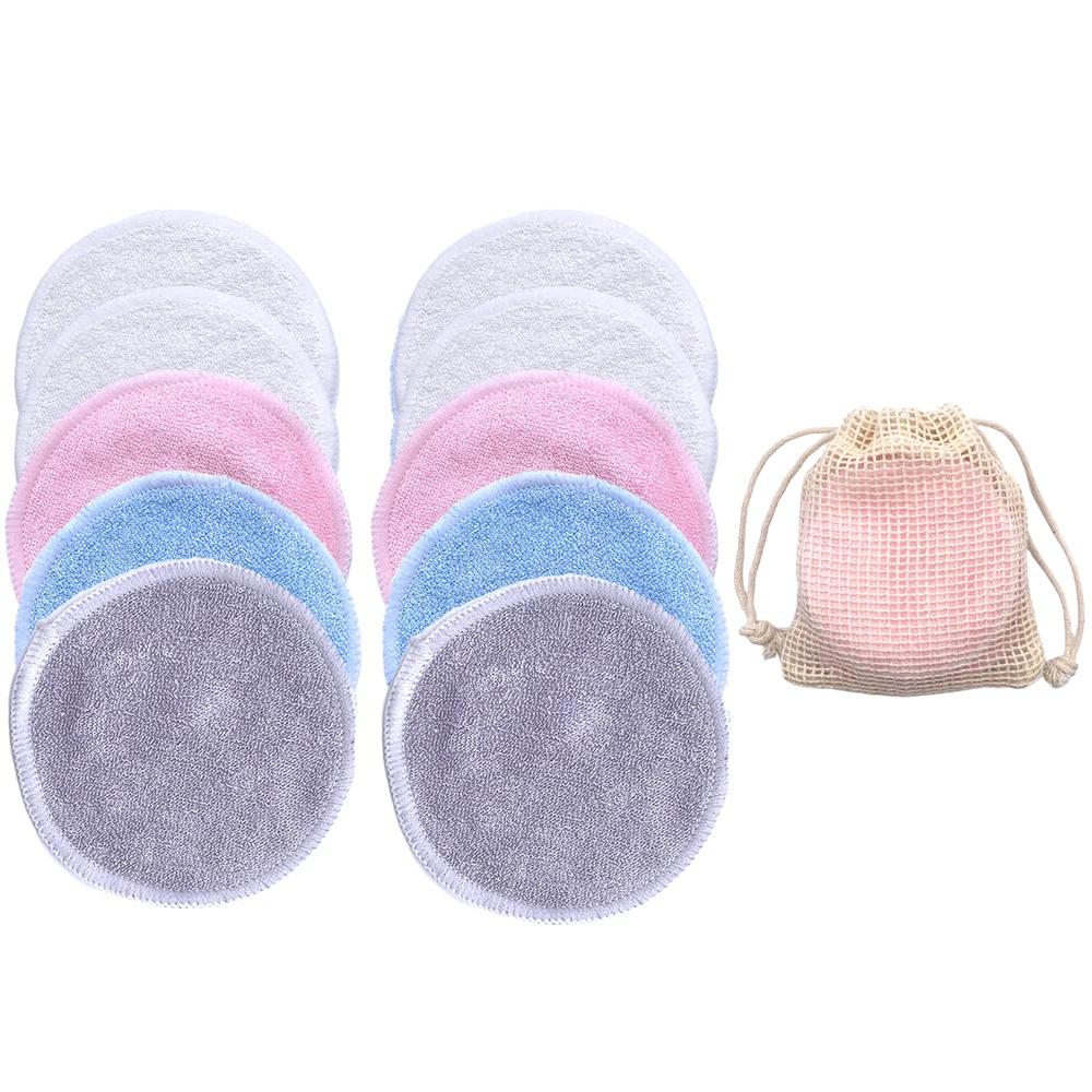 10PC Reusable Makeup Remover Pads Washable Round Bamboo Make Up Pads Cloth Nursing Pads Skin Cleaning SkinCare Tools