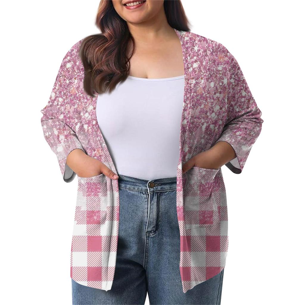 Women's Fall And Winter Fashion Casual Soild 3/4 Sleeve Mid-Length Cardigan Jacket