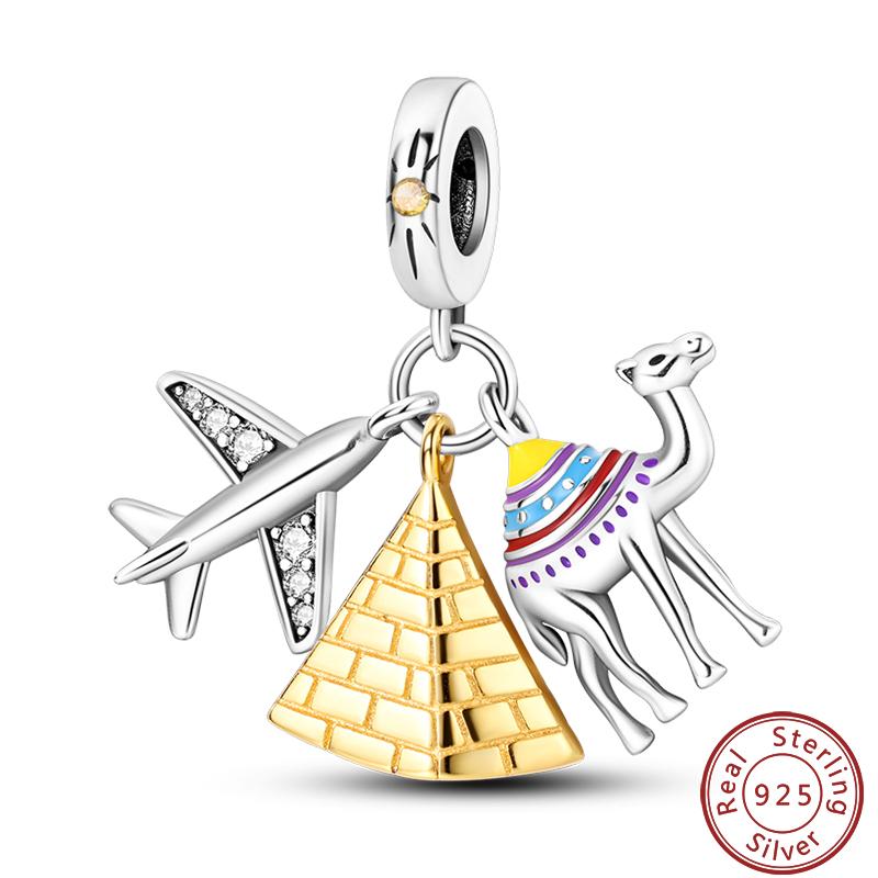 Seria Słynna Architektura Miedziana Wieża Eiffla Łuk Triumfalny Koloseum Charms Koraliki 3mm DIY Tworzenie Drobnej Biżuterii