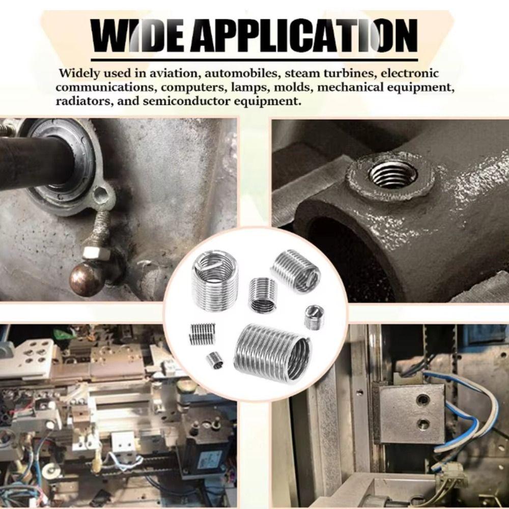 Durable Wire Thread Insert Stainless Steel Thread Repair Kit Screw Sleeve  Fastening Application