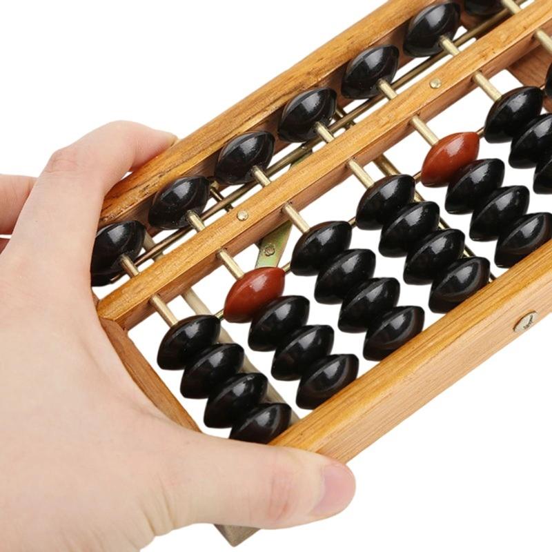 Boulier de calcul vibrant à 13 colonnes pour les jeunes apprenants Durabilité Matériau Bois Plastique Appareil d'enseignement des mathématiques