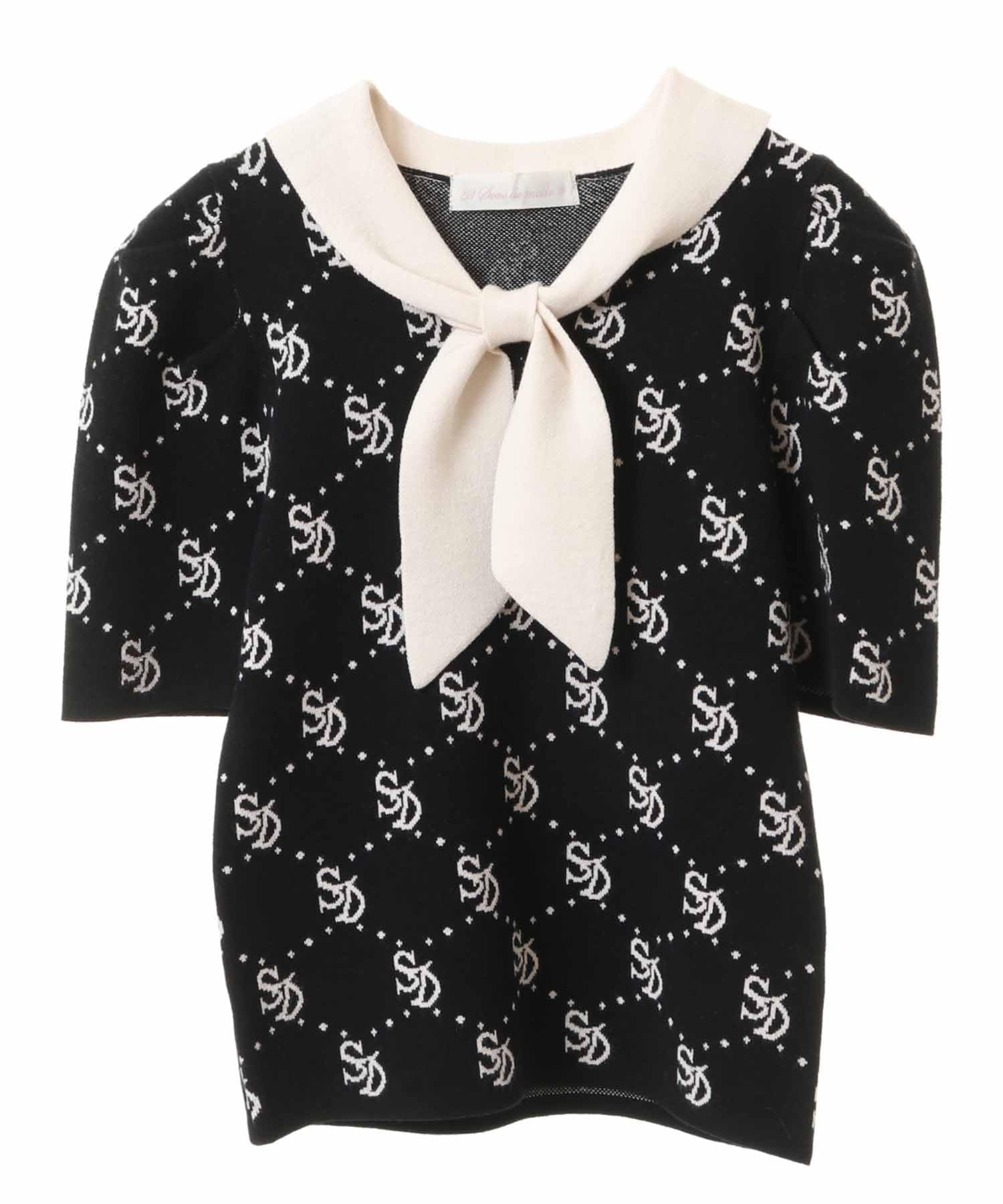 

Son de Monogram Bow Tie Black [Trente-An Mode] Women s Sweater,