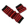 1 Pair Striped Half Finger Arm Covers Women Crochet Knitted Arm Wrist Gloves Hand Warmer