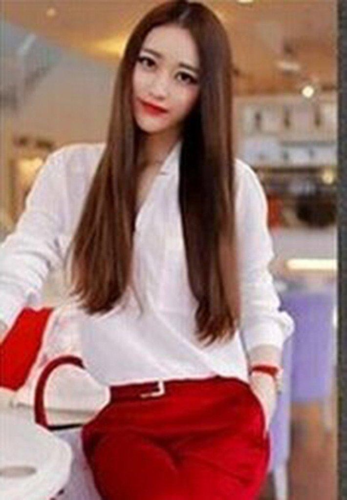 Remeehi Women's Full Wig, Long Wig with Center Parting and Long Bangs, Super Natural Straight Wig, Popular Fashion Style, Available in 3 Colors