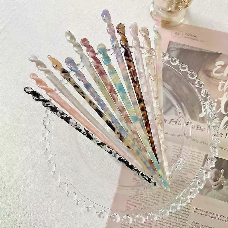 Fashion Chinese Style Hair Sticks Vintage Acetate Chopstick Women Hairpins Clips Wedding Jewelry Girl Beauty Styling Accessories