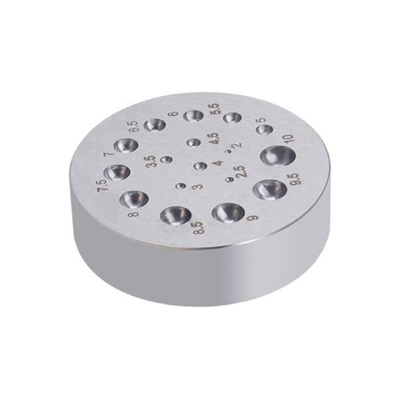 Steel Dapping Block Jewelry Stamping Tool Steel Benching Block Dapping Block Suitable for Jewelers and Craftmakers