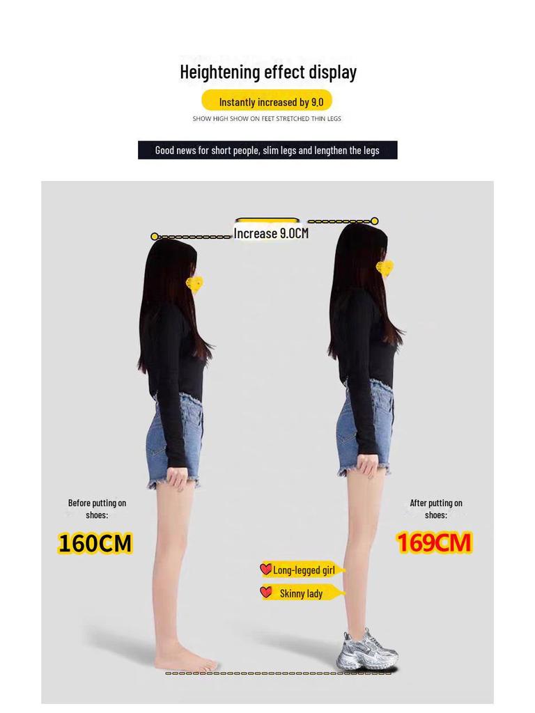 SJN9131-63 Women's Thick-Soled Height-Boosting Sneakers - Fall 2024 Casual Sports Shoes