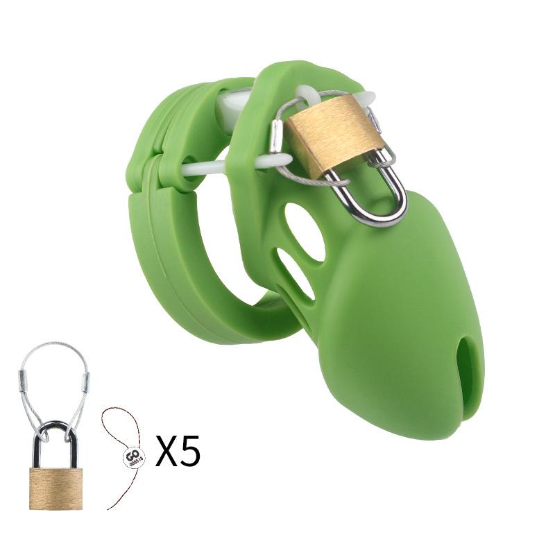 7 Colors Silicone Male Chastity Device Cock Cage Sex Toys With 5 Penis Ring Prevent Breaking Free Standard Short Cages Sex
