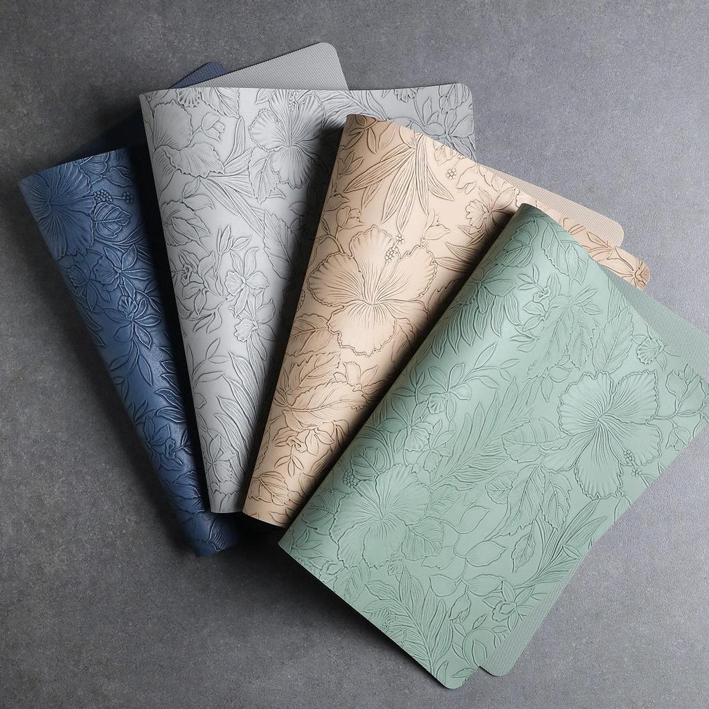 Vintage French PVC Leather Non-Slip Heat-Resistant Carved Placemat