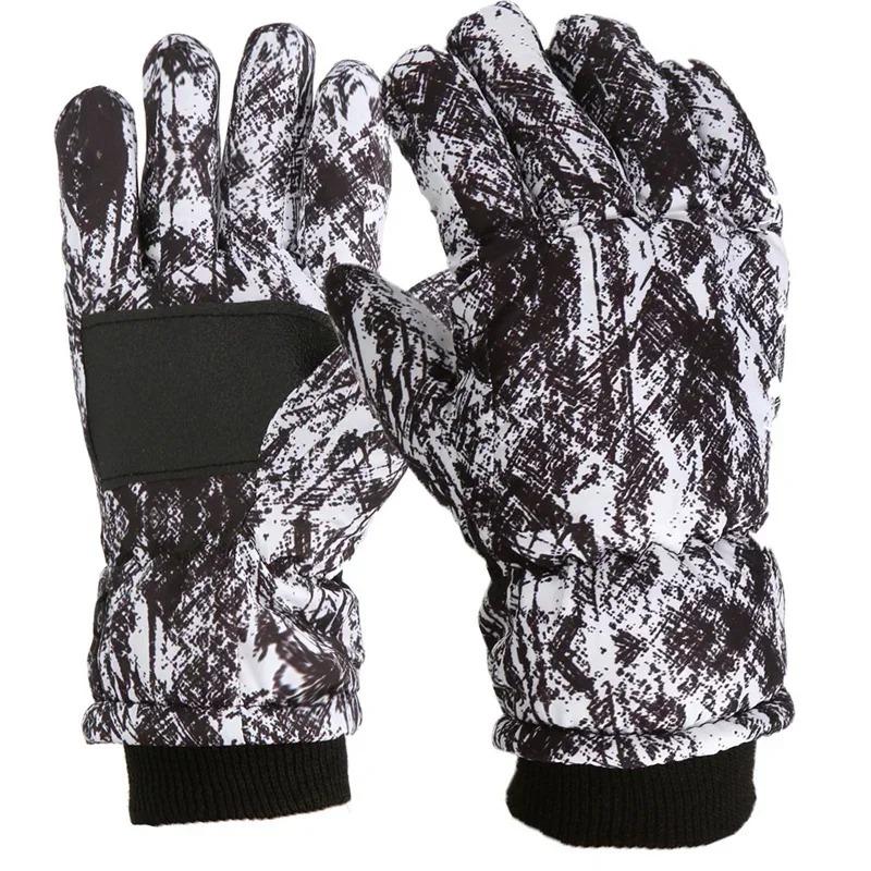 Children Thermal Ski Gloves Winter Outdoor Waterproof Windproof Fleece Child's Warm Snowboard Gloves for Skiing Riding.