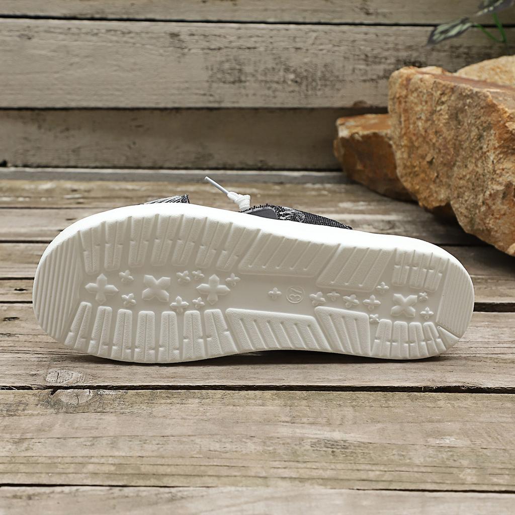 Summer New Large-sized Denim Fabric Lace-up Slip-on Sandals for Women - Round Toe Flat Casual Sandals