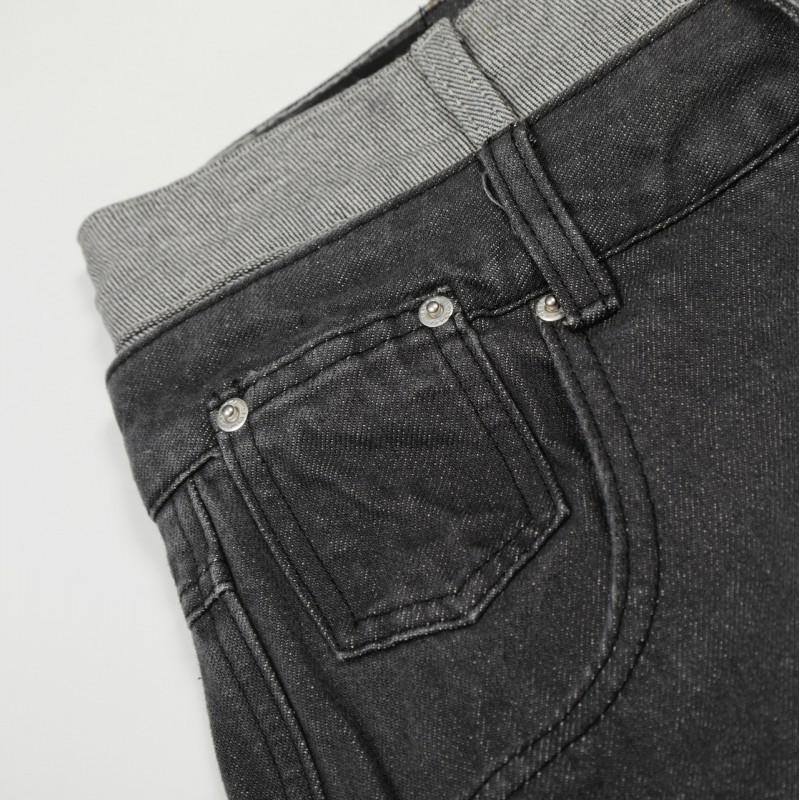 Unisex Streetwear Denim Pants With Dual Waistband Design Loose Fit Straight Leg Jeans Men Women
