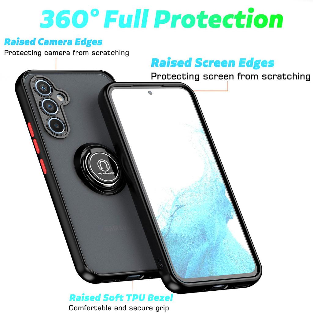 Shockproof Armor Matte Case for Samsung Galaxy A55 A54 A35 A15 A34 A25 A14 A53 A33 A52S S23 S22 S24 Ultra Plus Ring Magnet Cover