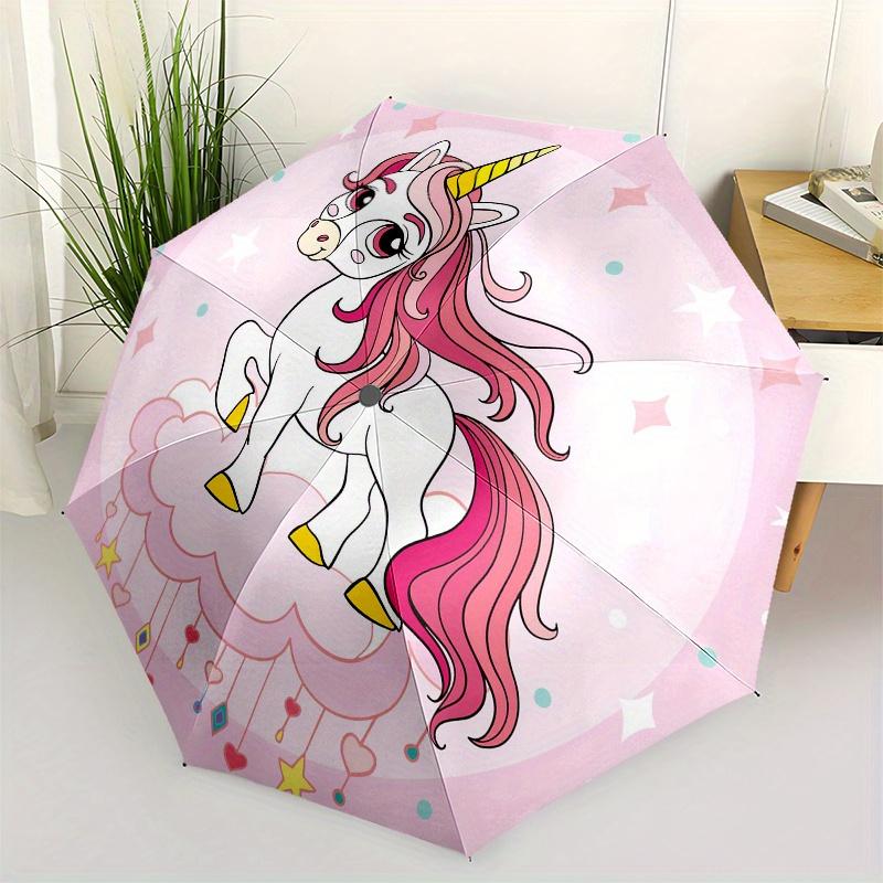 

Magical Unicorn Cloud Sticker for Kids Room DecorUmbrella, Portable 3-Fold Compact Umbrella,Christmas Gift ES525