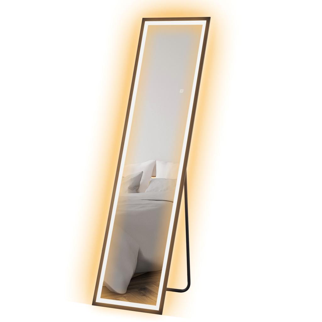 150 x 40cm Full Length Mirror, with Adjustable Lights - Black